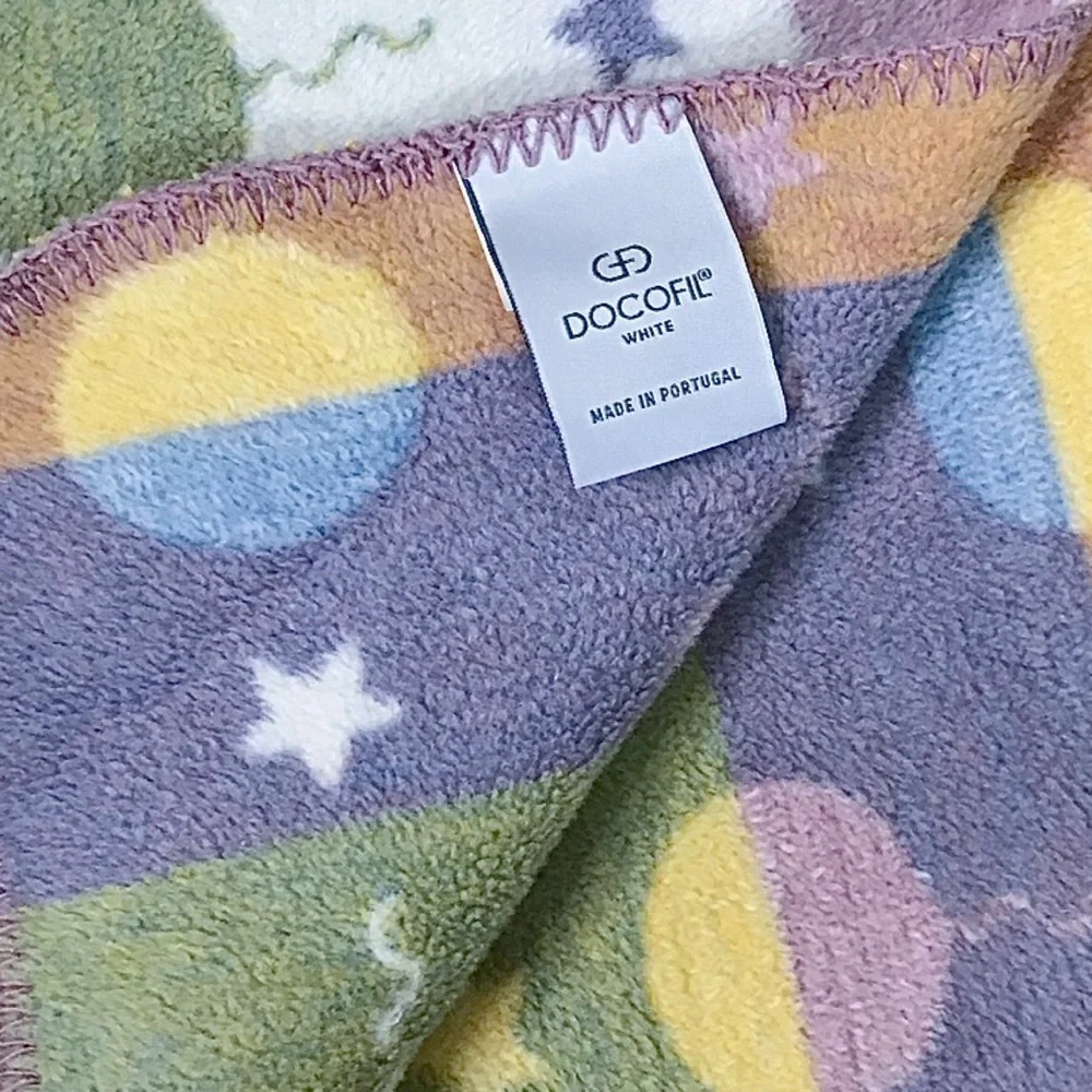 Docofil Balloons And Stars Thick Baby Blanket Unisex Fun Playful Colorful Cute